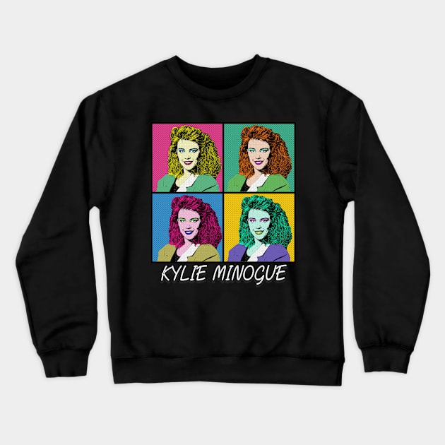 Kylie Minogue 80s Pop Art Style Crewneck Sweatshirt by ArtGaul